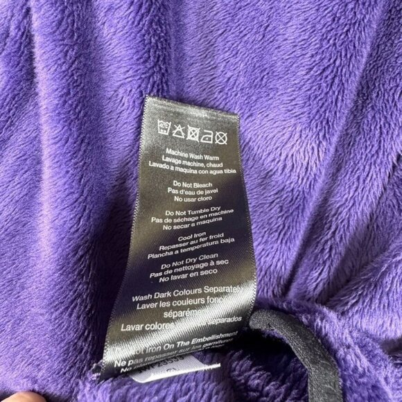 Merrell Purple Fuzzy Plush Full Zip Jacket Hooded Thumb Holes Outdoor Hiking M - Picture 8 of 12